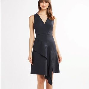 Elie Tahari Isa Ruffle Diagonal A-Line Dress Stargazer Size 10